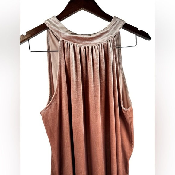 Gipson Women's light pink velvet blouse with bow at the back of the neck, size L - Picture 8 of 13